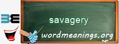 WordMeaning blackboard for savagery